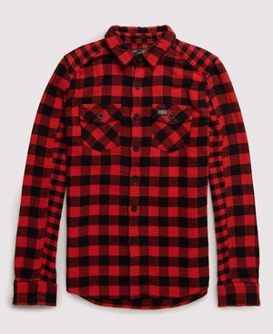 Superdry Buffalo Flannel Férfi Hosszú Ujjú Ing Piros | JCYTE7568